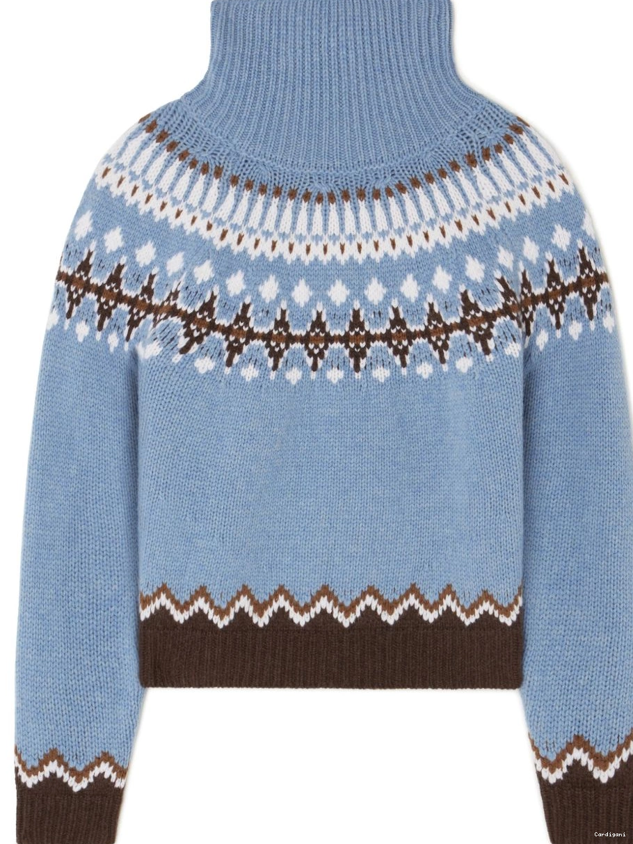 Cheap Women Alanui high-neck jumper intarsia-knit 0404